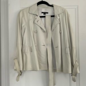 Theory white leather jacket made in Italy